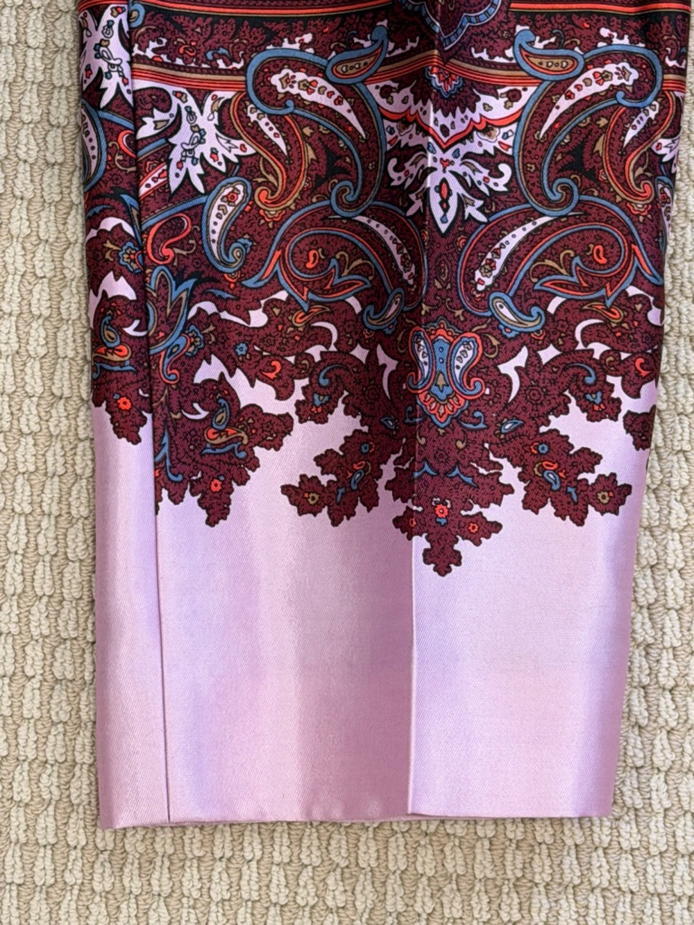 J.Crew COLLECTION Silk Trousers Pants Bottoms NEW NWT Size 12 Pink wine paisley - Picture 6 of 9
